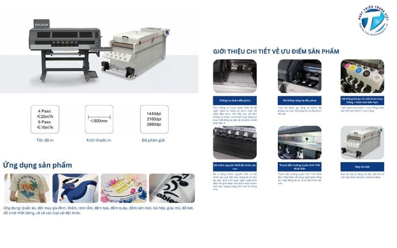 Máy in PET Kolmar sử dụng 2 - 5 đầu phun Epson